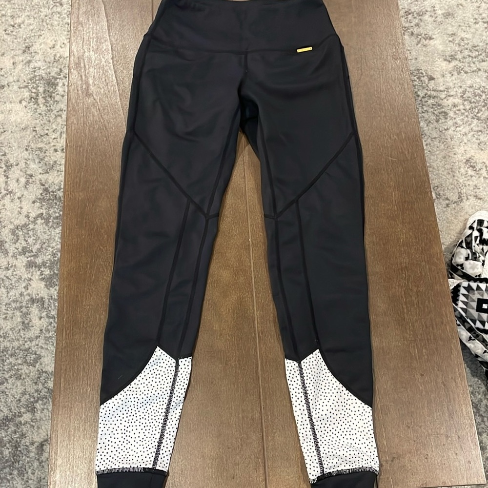 Black Cleo Harper Leggings with Poka Dot